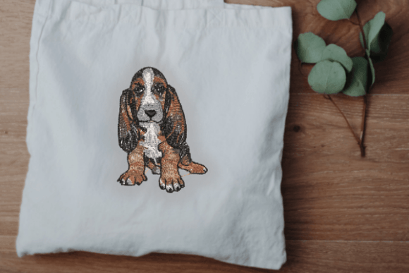 Basset Hound Puppy Embroidery