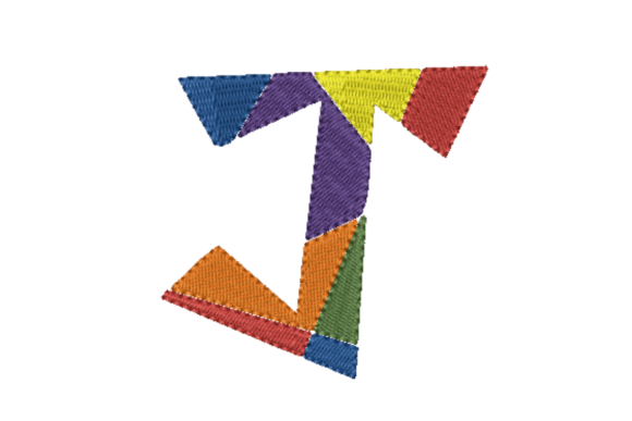 Diagonous J: A Bold Embroidery Design