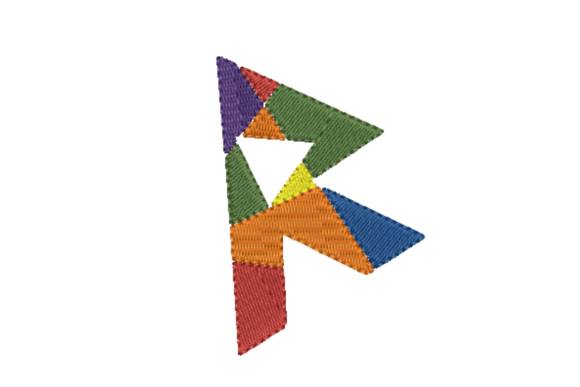 Diagonous R: A Bold Embroidery Design