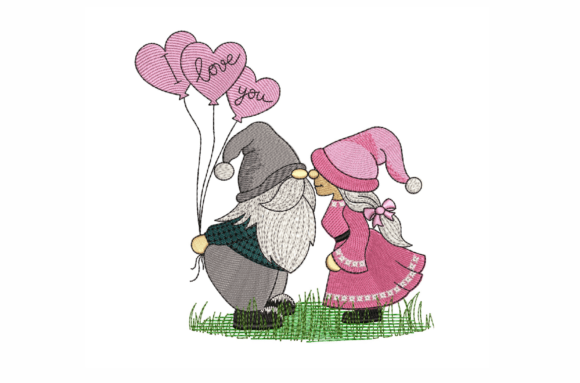 Gnome Lovers Embroidery Design