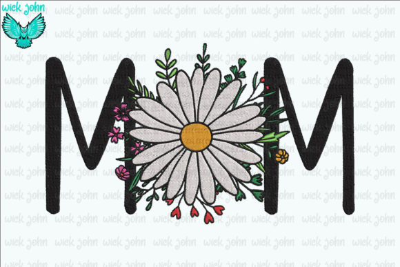 Mom Flower Embroidery Design