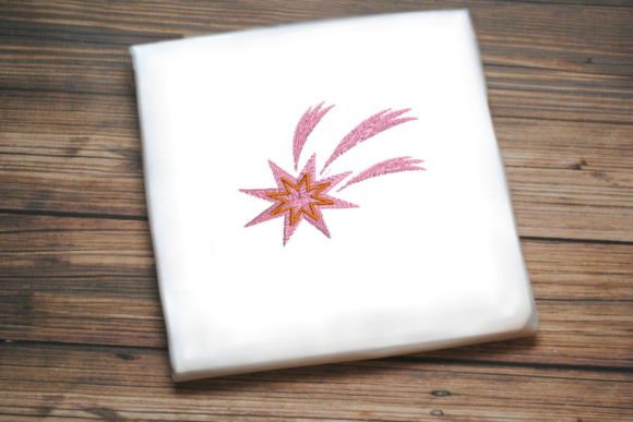 Pink Star Flower Embroidery Design
