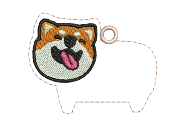 Shiba Tag Name Embroidery Design
